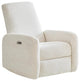 Chenille Swivel Rocker Power Recliner Chair, Cream