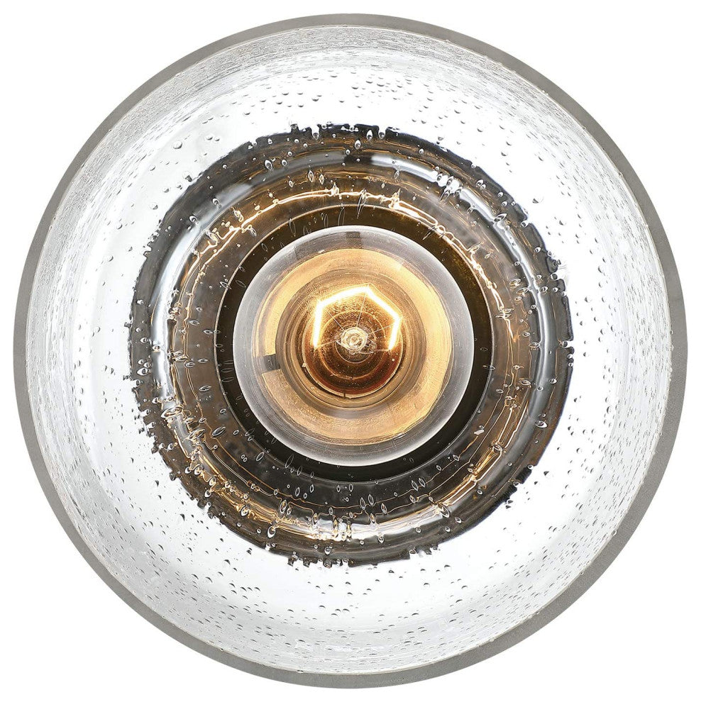 Modern Semi Flush Mount Ceiling Light Hallway Ceiling Lamp, Seeded Glass Shade