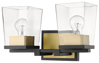 Z-Lite 475-2V Bleeker Street 2 Light 14"W Bathroom Vanity Light - Matte Black /