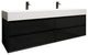 MAX 72" Double Floating Bath Vanity With Acrylic Sink, Gloss Black