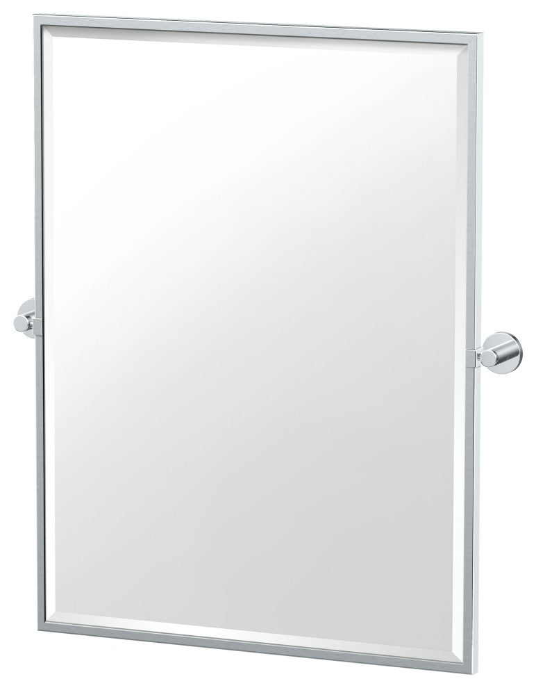 Reveal Framed Rectangle Mirror, Chrome, 32.5"