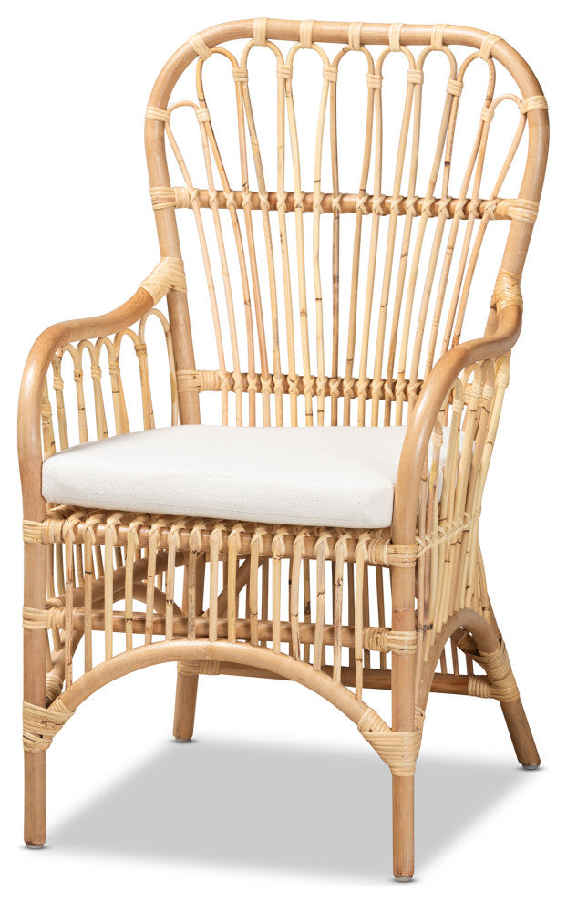 Aya Modern Natural Finished Rattan Armchair