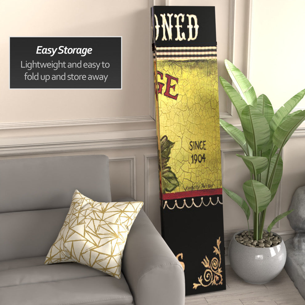 6' Tall Double Sided Grapes and Cherries Canvas Room Divider