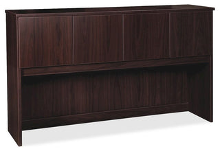 Lorell Prominence Laminate Hutch Office Suite, Espresso, 66"x16"x39"