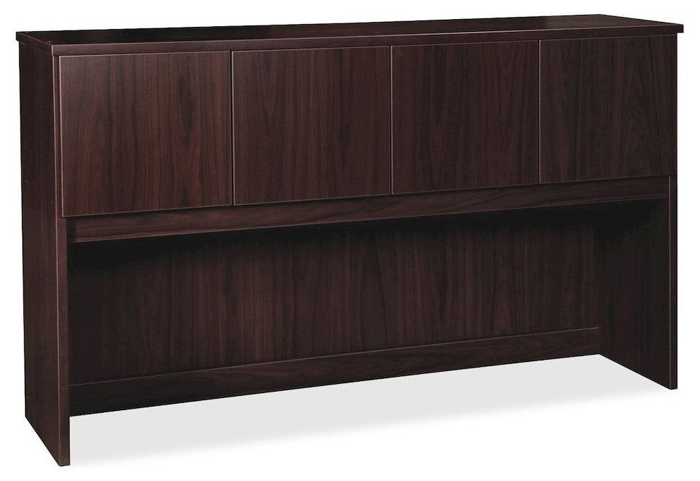 Lorell Prominence Laminate Hutch Office Suite, Espresso, 66"x16"x39"