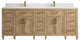Santa Monica 84 Double Sink Bath Vanity in Whitewashed Teak 1.5" White Quartz