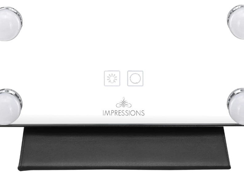Lumiere Touch Pad Pro LED Makeup Mirror, Black, Hollywood Bulbs