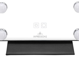 Lumiere Touch Pad Pro LED Makeup Mirror, Black, Hollywood Bulbs