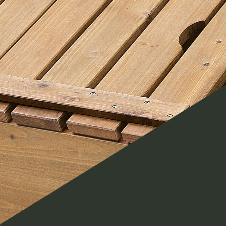 Covered Convertible Cedar Sandbox With Canopy And Two Bench Seats
