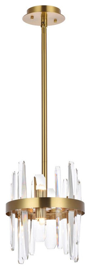 Elegant Lighting 2200D10 Serena 6 Light 10"W Crystal Mini Pendant - Black