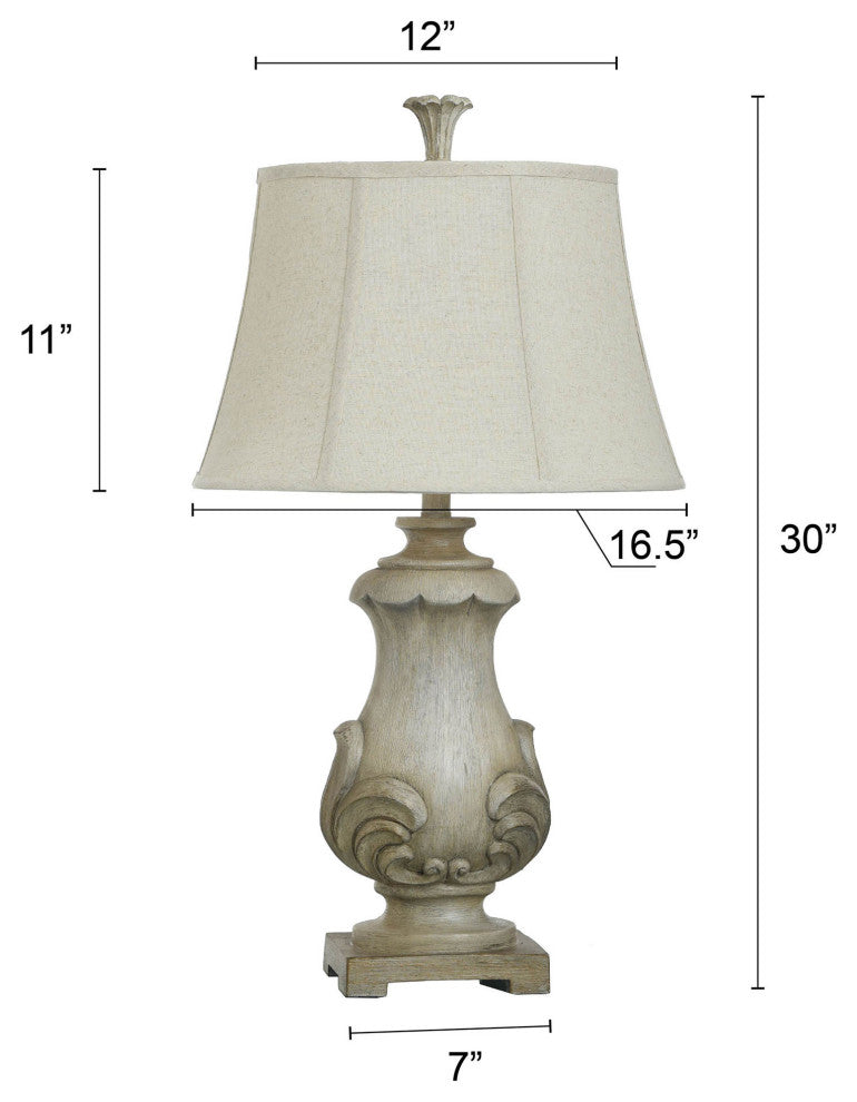 Chrysta Cream | Traditional Resin Base Table Lamp