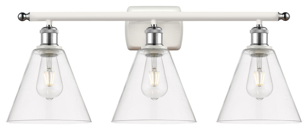 Innovations 516-3W-WPC-GBC-82-LED 3 Light Vanity Light, White, Polished Chrome