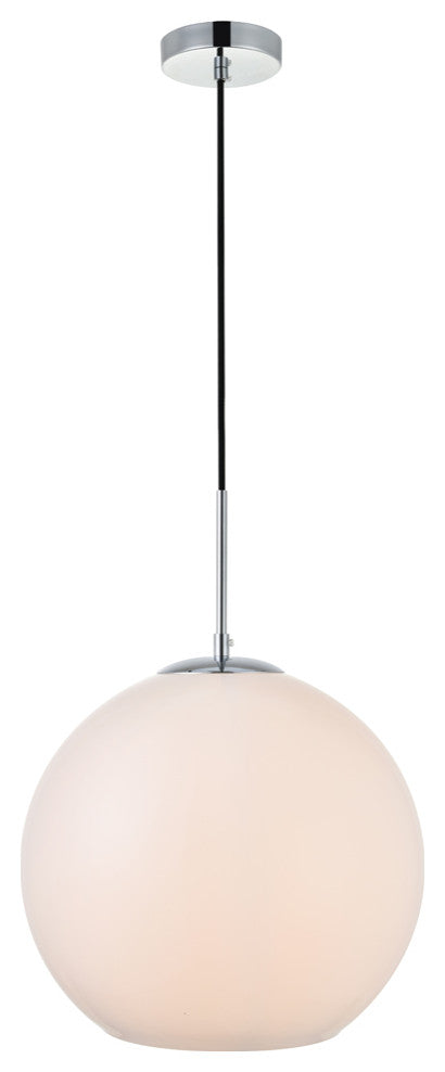 Baxter 1 Light Pendant in Chrome And Frosted White