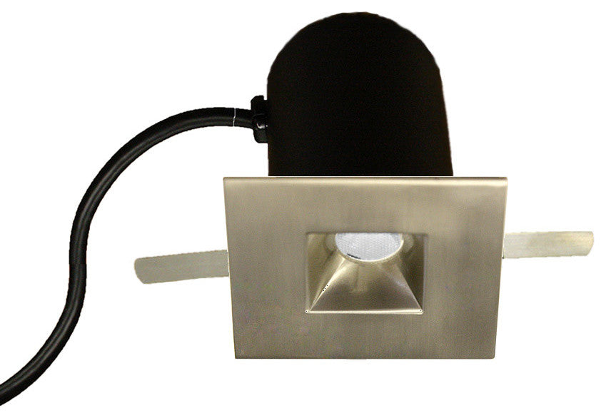 LEDme Miniature Square Recessed Task-Light 3000K Soft White, Brushed Nickel