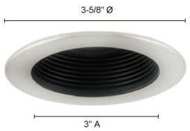 3" Aperture Low Voltage Trim, White Baffle, White Trim