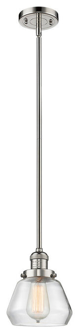 Fulton 1-Light LED Mini Pendant, Polished Nickel, Glass: Clear