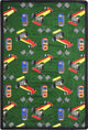 Playful Patterns Rug, Pit Stop, 5'4"x7'8", Green