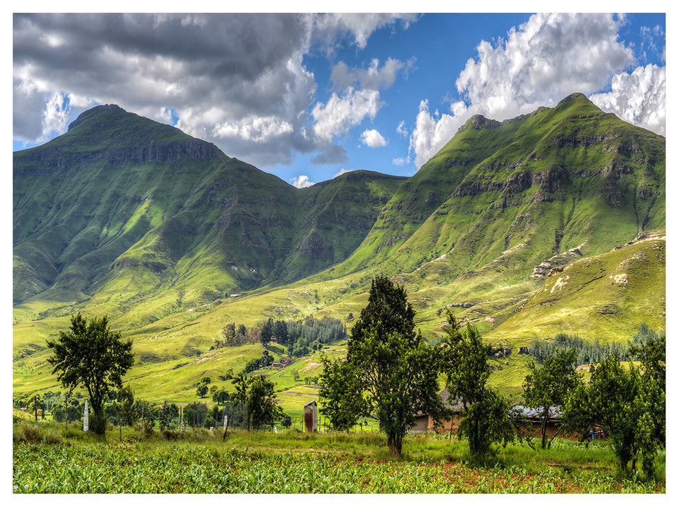Lesotho Mountains Panorama, Landscape Canvas Art Print, 40"x30"