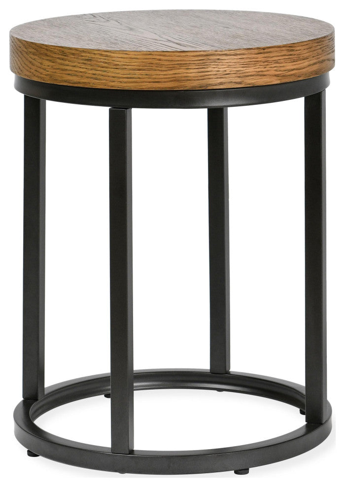 Catta 18" Round Wood End Table Light Brown