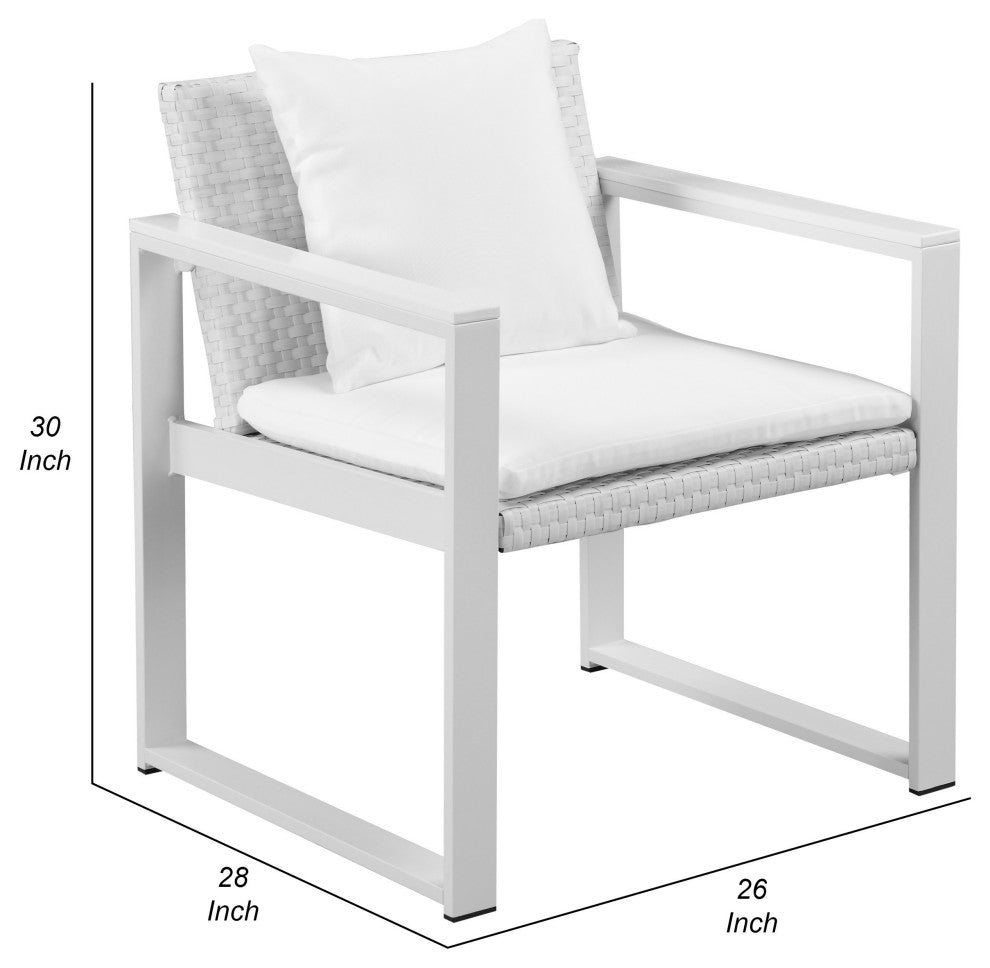 Benzara BM287794 Lark 28" Outdoor Armchair, All Weather Rattan Backrest