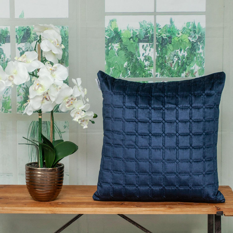 Parkland Collection Marrisa Blue/Navy Throw Pillow