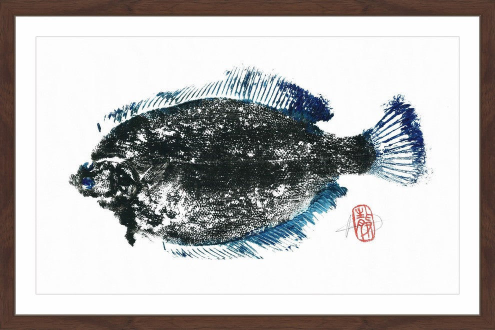 "Summer Flounder" Framed Painting Print, 30"x20"