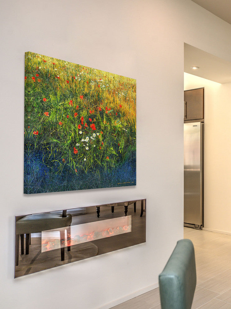 "Barley and Poppies B" Painting Print on Canvas by Chris Vest