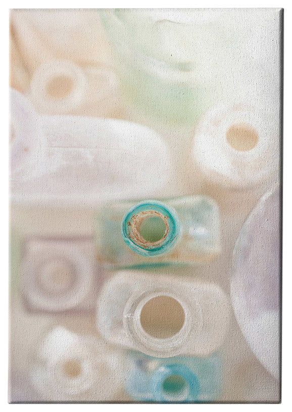 Epic Graffiti "Abstract Bottles", Giclee Canvas Wall Art, 26"x40"