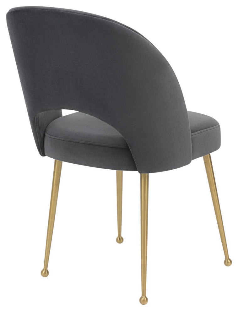 TOV Furniture Swell Dark Grey Velvet Chair