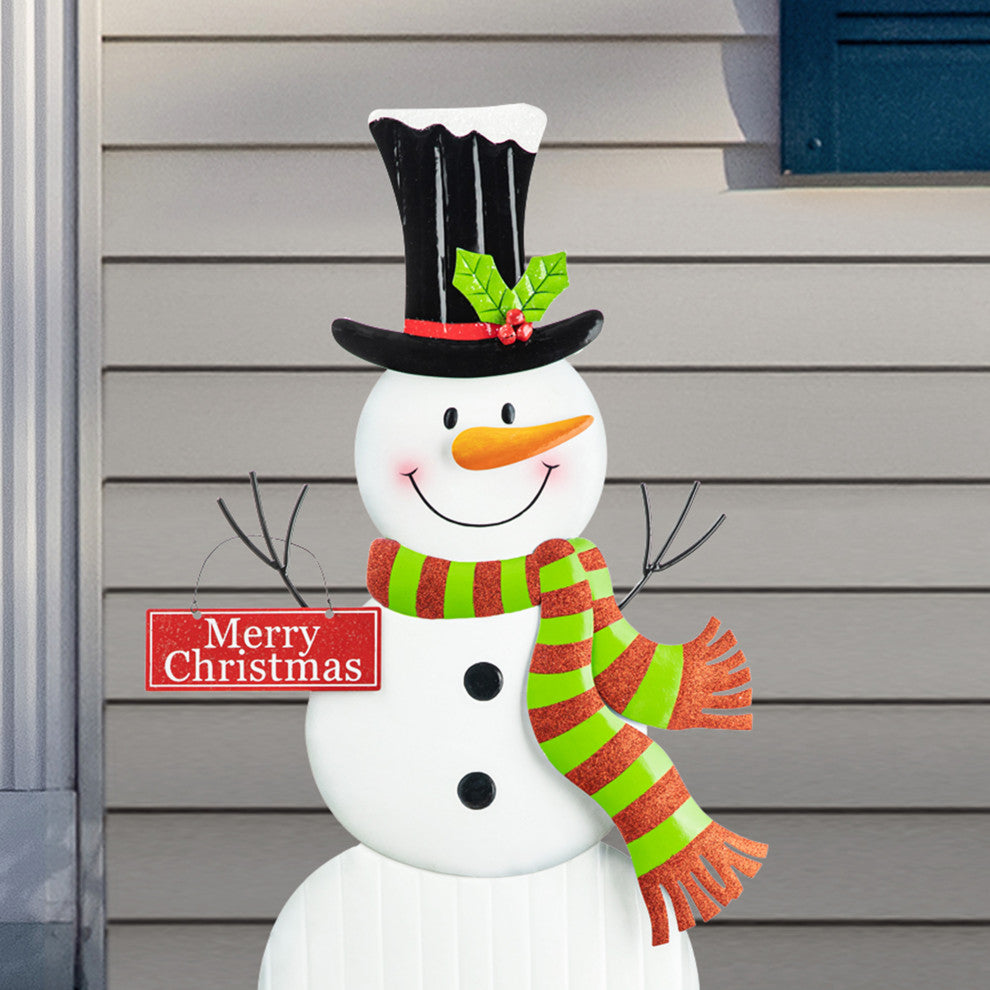 40"H Metal Snowman Yard Stake
