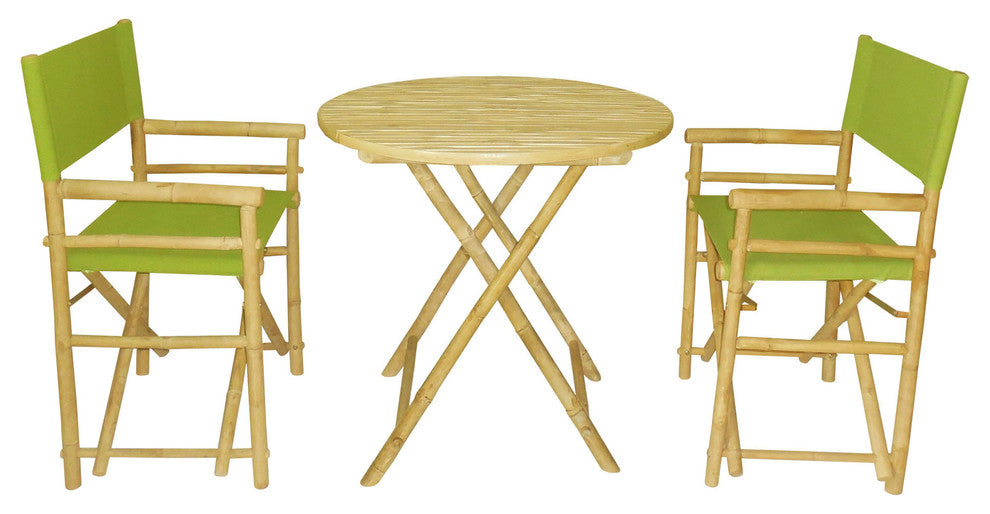Director Round 3-Piece Table Set, Green