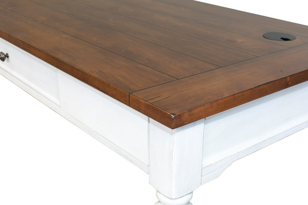Rustic Wood Writing Desk and Return