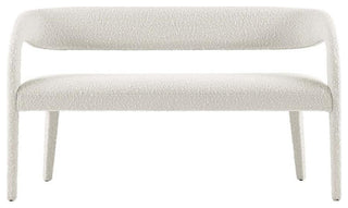Modway Pinnacle 20" Upholstered Boucle Fabric Accent Bench in Ivory