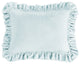 Stella Faux Silk Velvet Ruffled Dutch Euro Pillow, 27"x39", 1 Piece, Icy Blue