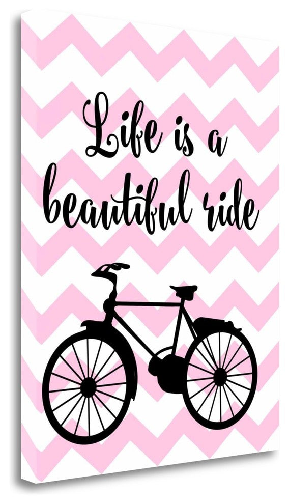"Bicycle Quote" By Tamara Robinson, Giclee Print on Gallery Wrap Canvas
