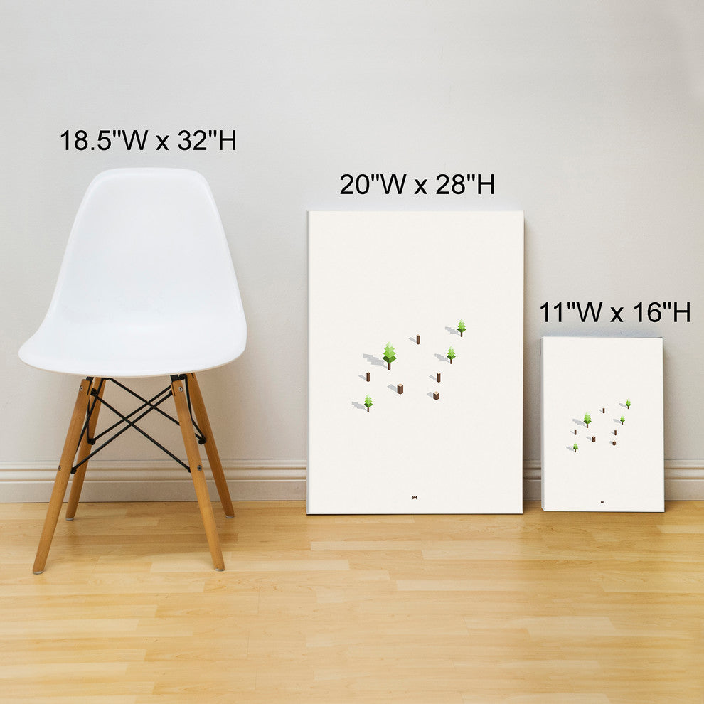 Mod Made "Simply White" Canvas Wall Art, 11"x16"