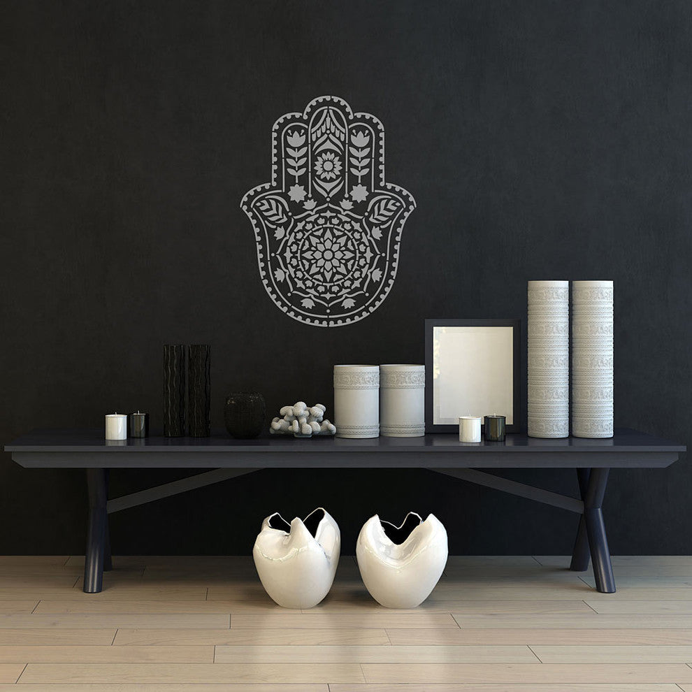 Mandala Stencil Hamsa Hand, Reusable For Walls, Small