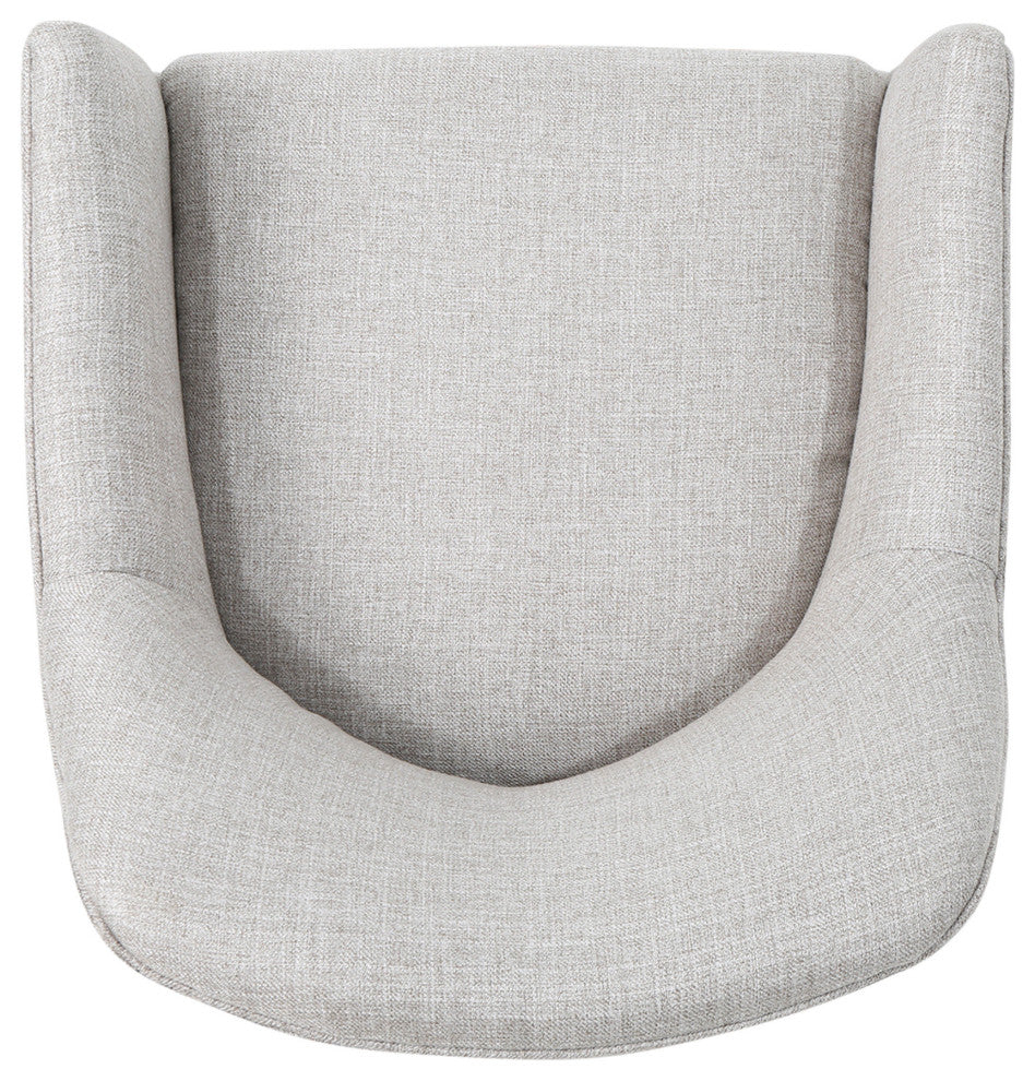 GDF Studio Morgan Mid-Century Modern Fabric Home Office Chair with Chrome Base, Beige