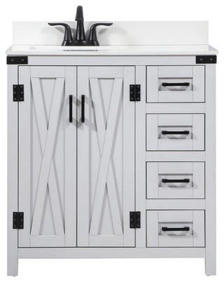 Home Living 19" Farmhouse Grey-Light Bathroom Vanity