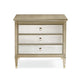 A Classic Beauty, Silver Leaf and Antique Mirror 3-Drawer Nightstand