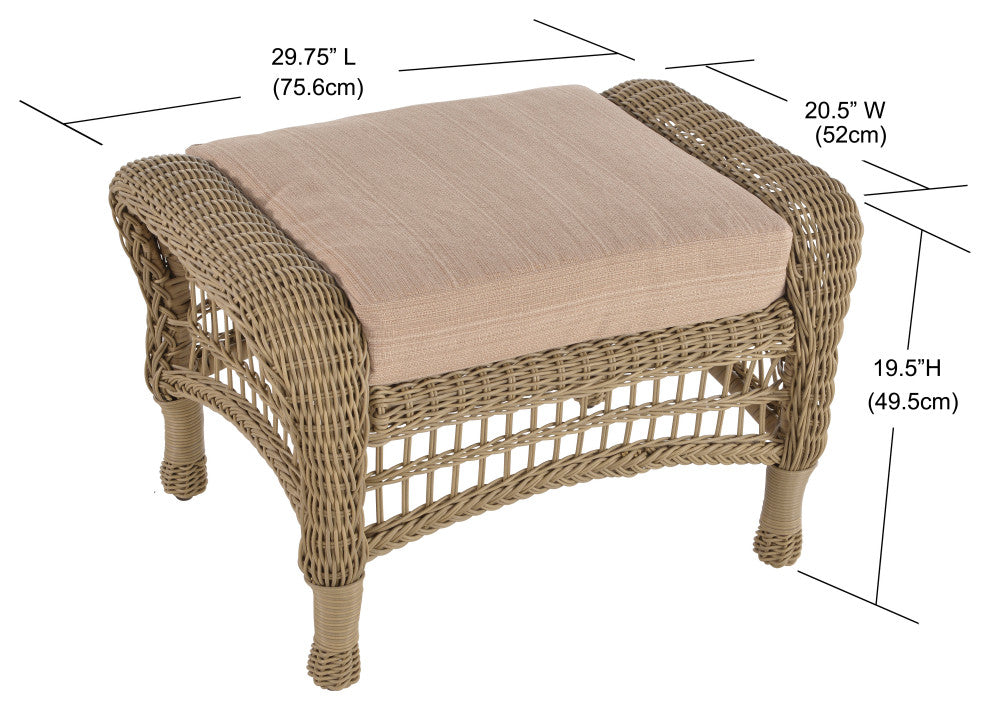 Outdoor Garden 7-Piece Conversation Set With Ottomans
