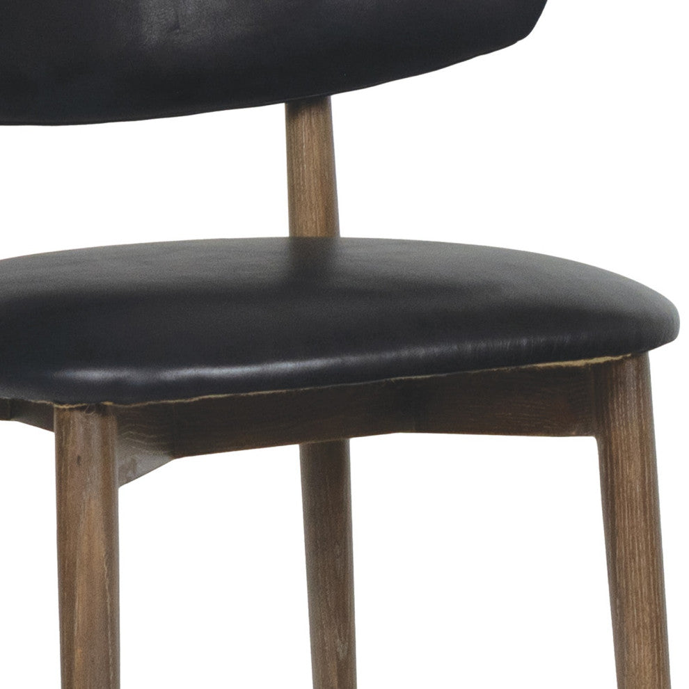 Ethan Leather Counter Stool, Antique Black
