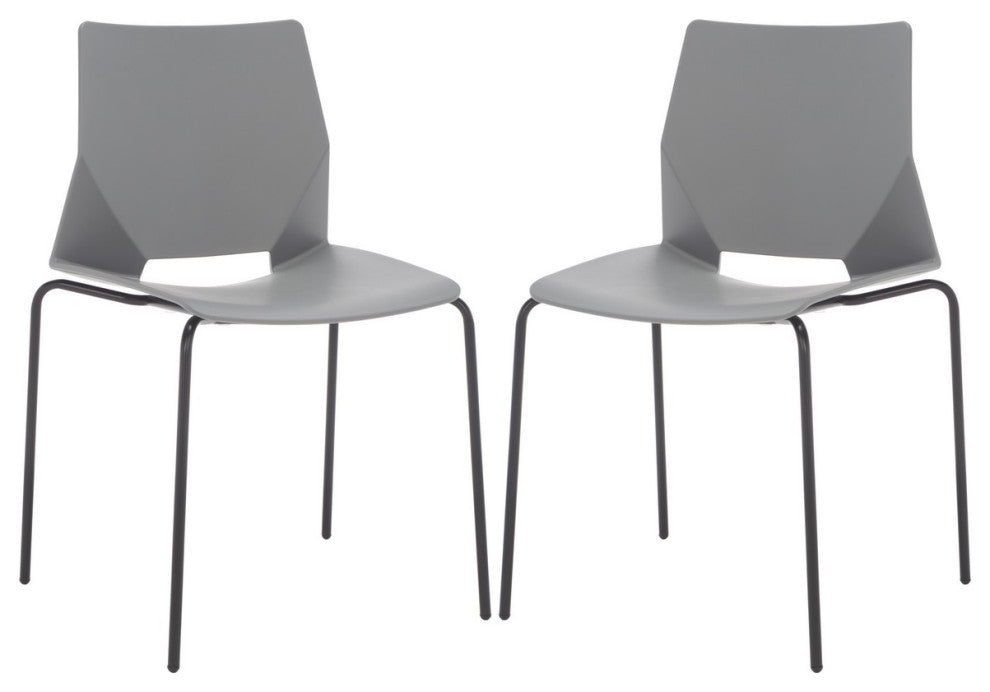 Safavieh Couture Nellie Molded Plastic Dining Chair, Grey/Black