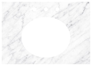 30" Carrara Vanity Top - Oval with 8" Widespread Cutout