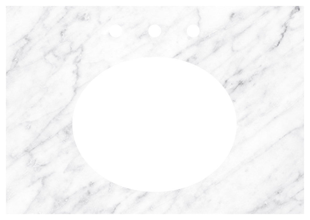 30" Carrara Vanity Top - Oval with 8" Widespread Cutout