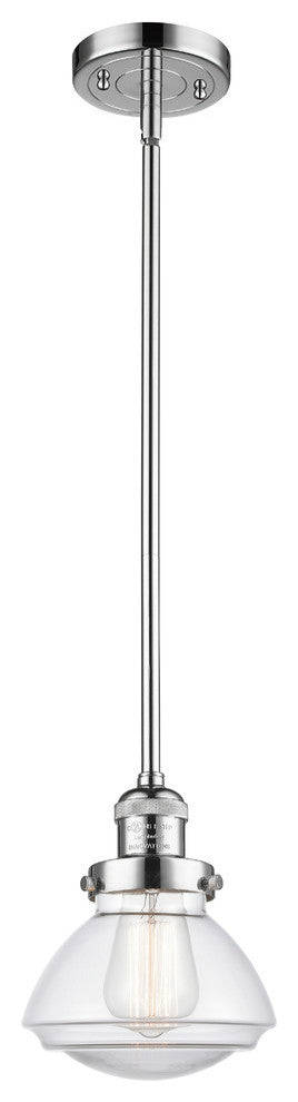 Olean 1-Light Mini Pendant, Polished Chrome, Clear