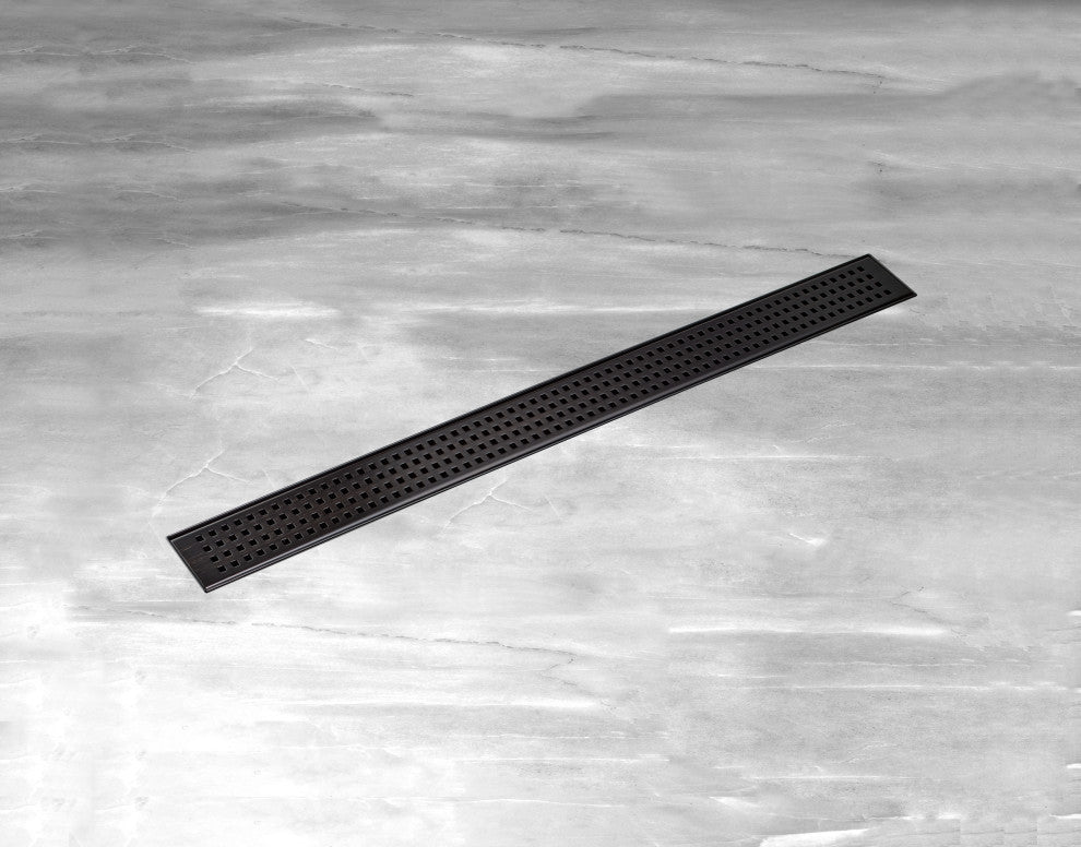 HEATGENE Linear Shower Drain Stainless Steel Rectangle, Venetian Bronze, 24"