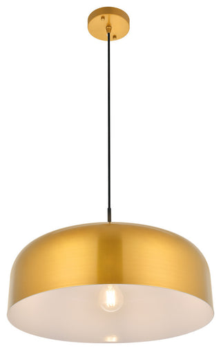 Black Finish 1-Light Pendant, Satin Gold