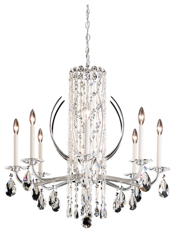 Sarella 8-Light Chandelier in White With Crystal Heritage Crystal