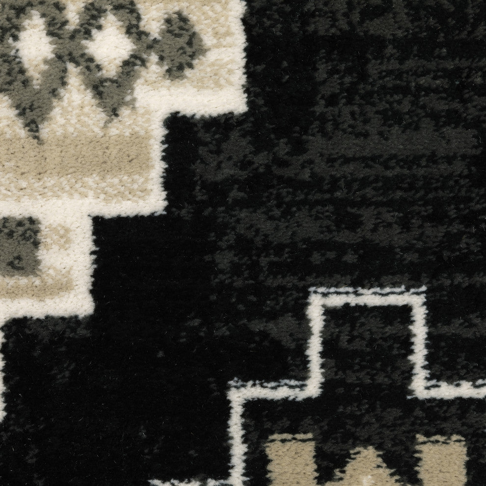 Garson Southwest Diamonds Area Rug, Charcoal, 7'10"x10'